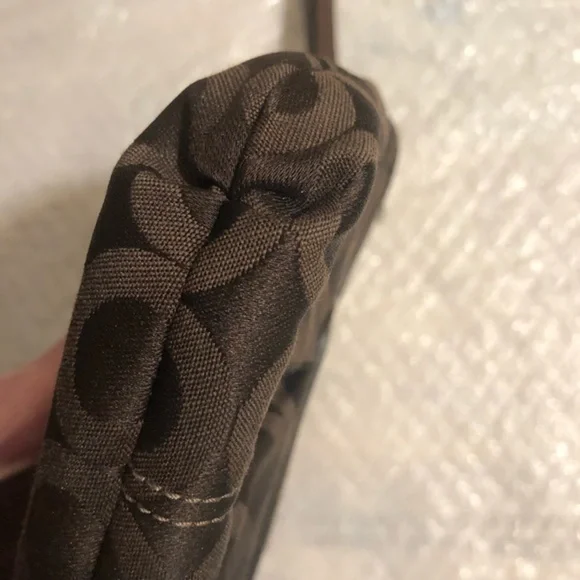 Coach Madison brown op c signature wristlet bag